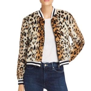Jack BB Dakota Leopard Print Bomber Jacket Size M